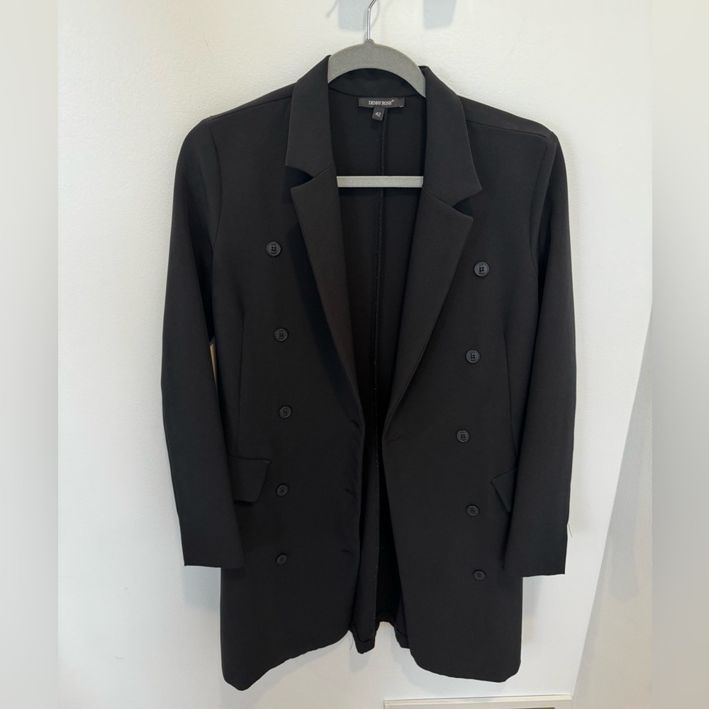 Denny Rose Black Suit Blazer Jacket Mini Dress